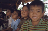 Children looking toward the camera